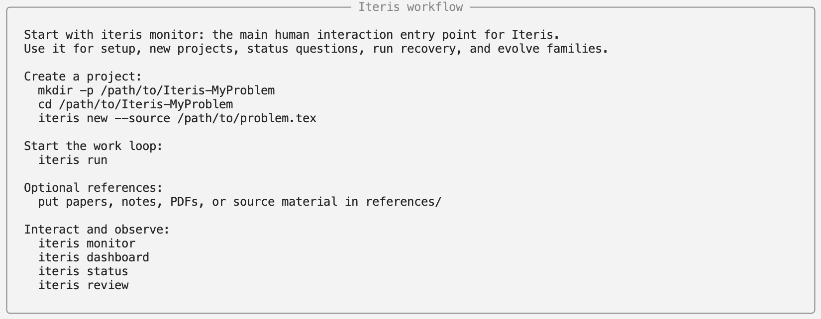 Iteris CLI interface